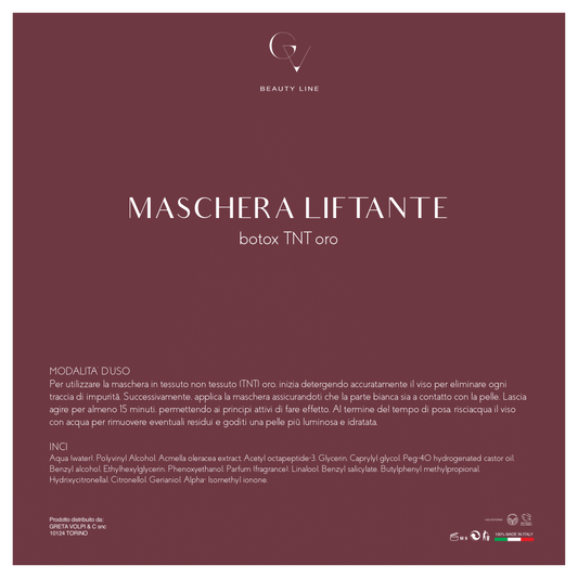 MASCHERA TNT ORO – Effetto Liftante e Rigenerante